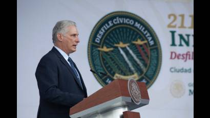 El Presidente cubano durante su intervención en le Zócalo