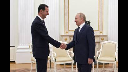Encuentro de Bashar al-Assad y Vladimir Putin