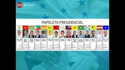 Asi queda la papeleta para las elecciones presidenciales del 28 de noviembre 