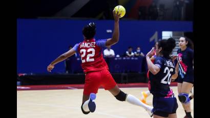 Equipo Cuba de balonmano, en Cali