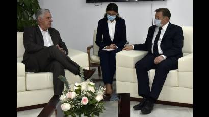 Miguel Díaz- Canel Bermúdez, recibió en la mañana de este viernes al Sr. Serguei Gláziev, Ministro de Integración y Macroeconomía de la Comisión Económica Euroasiática.