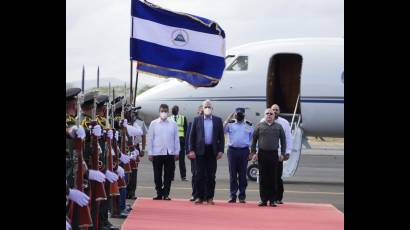 Presidente cubano Miguel Díaz-Canel Bermúdez en Nicaragua