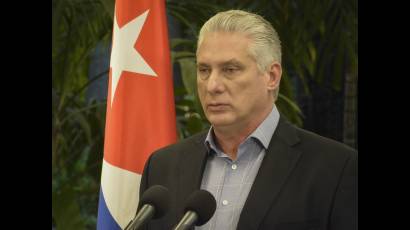 Primer Secretario del Partido y Presidente de la República de Cuba, Miguel Díaz-Canel Bermúdez