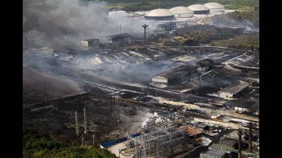 Incendio de la base de supertanqueros en Matanzas