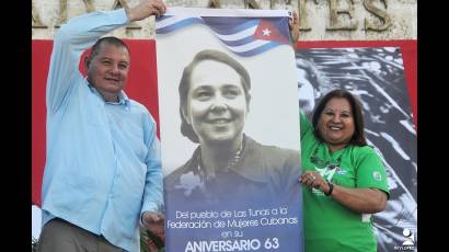 Festejo central por el aniversario 63 de la Federación de Mujeres Cubanas (FMC).