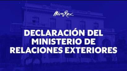 Declaración del Ministerio de Relaciones Exteriores