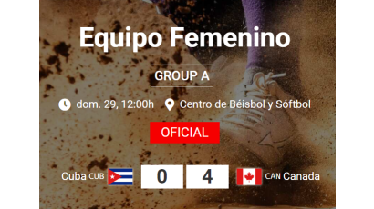 Softbol Cuba - Canadá