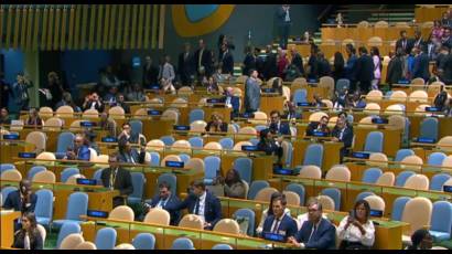 Diplomáticos de la 81ra Asamblea General de ONU abandonan masivamente el plenario al hablar Netanyahu.