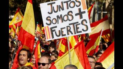 Marcha popular en Barcelona por la unidad de España