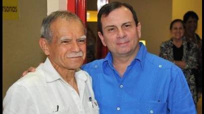 Fernando González recibe en Cuba a Oscar López Rivera. Foto: Orlando Perera.