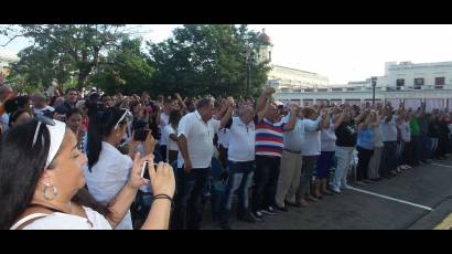 Acto de homenaje al líder histórico de la Revolución Cubana, celebrado en Cienfuegos