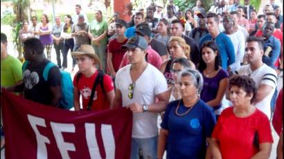 El Contingente lo integran inicialmente estudiantes de la Universidad Máximo Gómez Báez