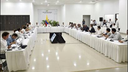 El Gobierno y el Partido FARC se reunieron en Cartagena. Foto: Prensa Presidencial de Colombia