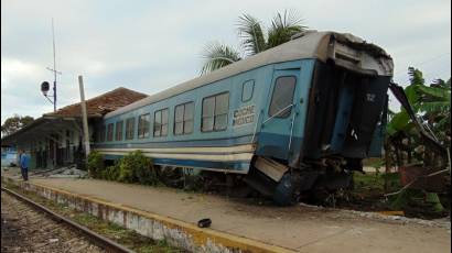 Descarrilamiento de tren en Sancti Spíritus
