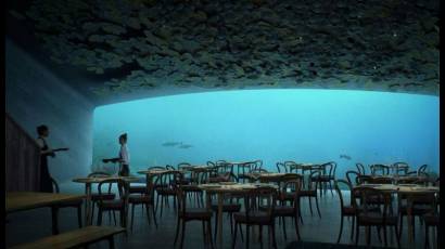 Cristalería del primer restaurante submarino de Europa