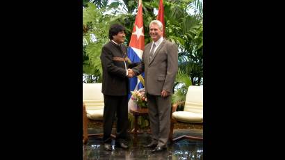 Recibimiento a Evo Morales