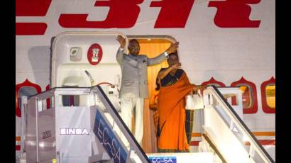 Ram Nath Kovind, presidente de la India en compañía de su esposa.