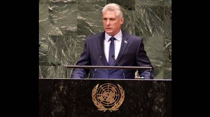 Díaz-Canel pronuncia discurso en la ONU