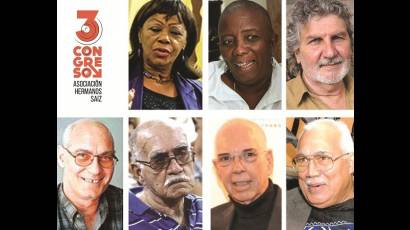 De izquierda a derecha, arriba: Silvina Fabars, Fátima Patterson y José Villa Soberón; abajo, Vicente Feliú, Jesús Cabrera, Helmo Hernández y Franscisco López Sacha.