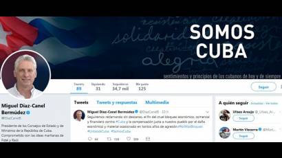 Twitter del Presidente cubano Miguel Díaz-Canel.