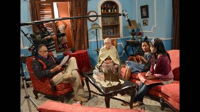 Miguel Brito en un ensayo antes de la grabación