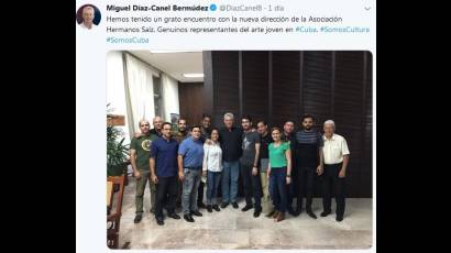Publicación del Presidente cubano en su twitter oficial.