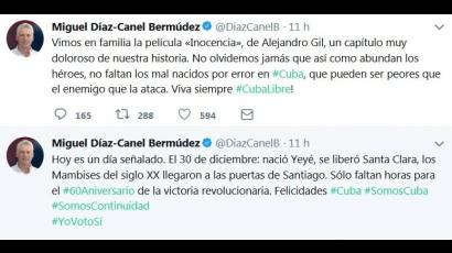 Díaz-Canel felicita a Cuba a sólo horas del aniversario 60 de la Revolución