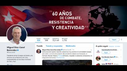 Twitter oficial del Miguel Díaz-Canel.