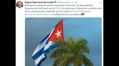 Twitter oficial de Miguel Díaz-Canel, presidente cubano