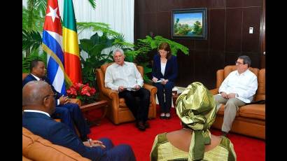 Miguel Díaz-Canel Bermúdez, recibió al Ministro de Asuntos Exteriores de la República del Congo, Jean-Claude Gakosso