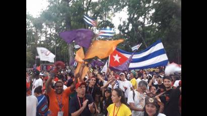 Jóvenes cubanos que participaron en el 18vo. Congreso Latinoamericano y Caribeño (CLAE)