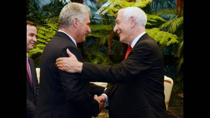 Miguel Díaz-Canel Bermúdez y  Lord David Triesman