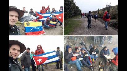 Organizaciones de solidaridad con Cuba realizaron el ascenso al pico Pichincha