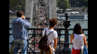 Manifestación en Hungría