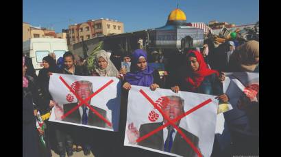 Palestina no está en venta, han dicho en las protestas de rechazo a los planes de Trump y Netanyahu.