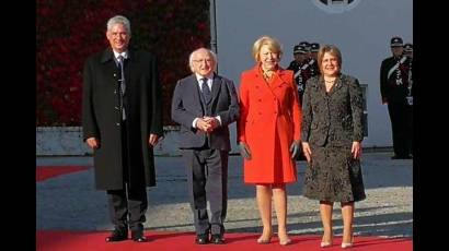 El Presidente de Cuba Miguel Díaz-Canel Bermúdez fue recibido por su homólogo de Irlanda, Michael Higgins