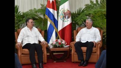 Presidente Díaz-Canel y el Canciller de México