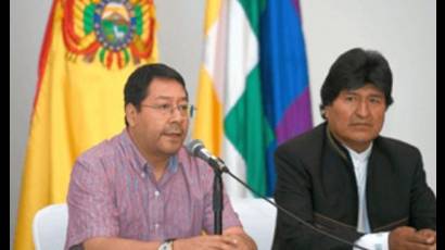 Ministro de Economía y Evo Morales