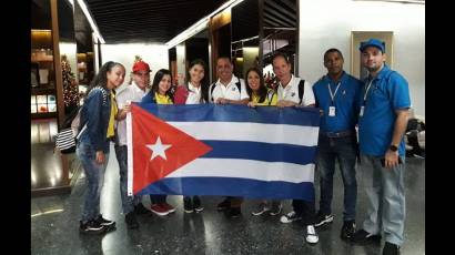 Parte de la representación cubana que participará en el Congreso Internacional de Jóvenes y Estudiantes