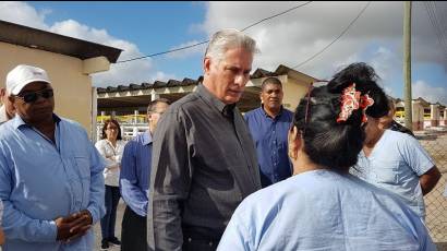 La visita inició por el municipio Majibacoa, en el centro integral porcino «El Bleo»