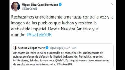 Tuit de Presidente de Cuba