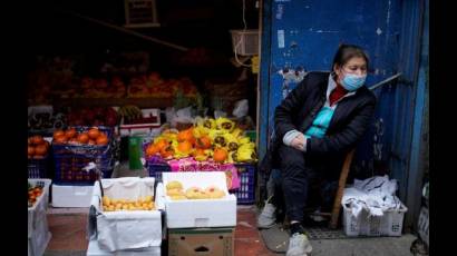 Una pequeña tienda de vegetales en Wuhan, capital de la provincia de Hubei