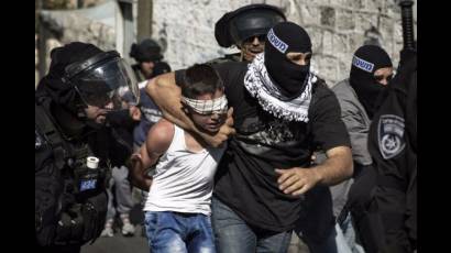 Un niño palestino arrestado en Jerusalén