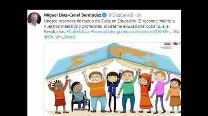 Agradece presidente de Cuba reconocimiento de la Unesco