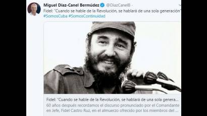 Tuit de Miguel Díaz-Canel