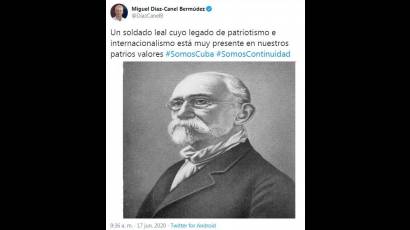 Tuit del Presidente de Cuba