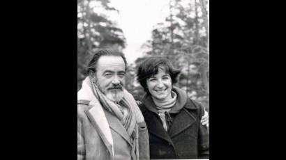 Eliseo Diego y su hija Josefina en Moscú