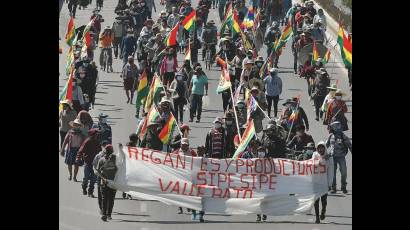 Manifestaciones en Bolivia