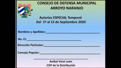 Modelo de tarjeta temporal