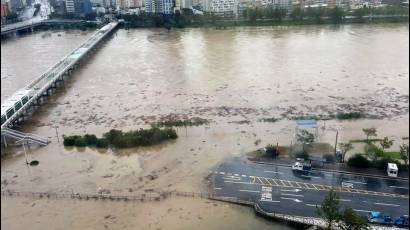 Tifón Haishen a su paso por Corea del Sur